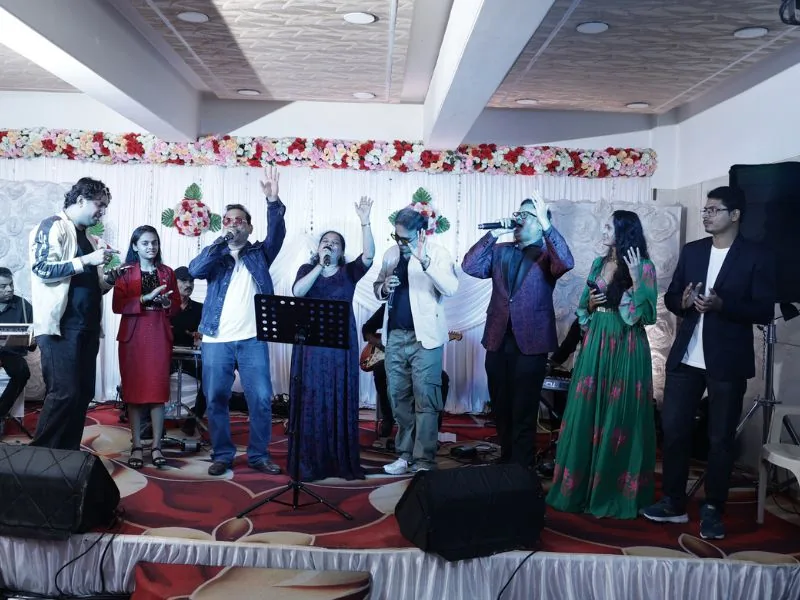 Swarsaaj performing at a wedding event